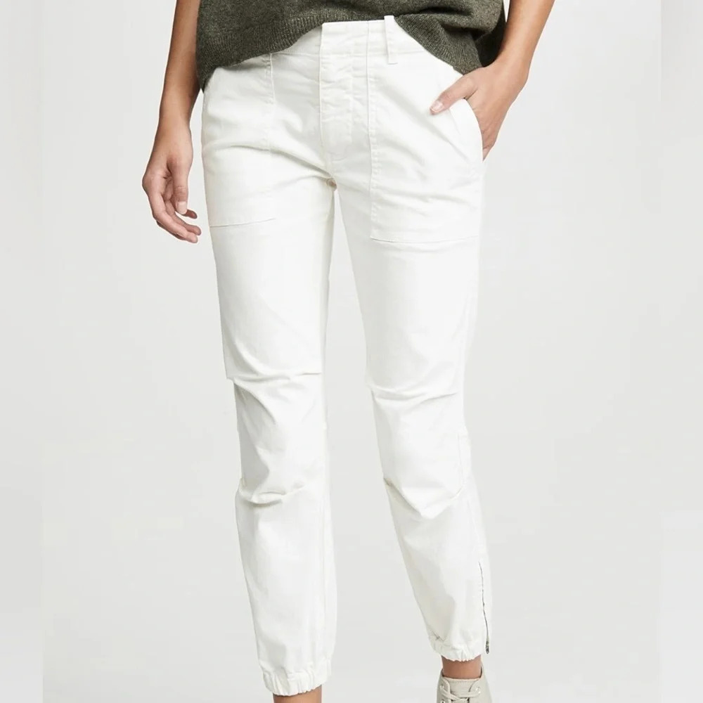 Nili Lotan sz 4 Cropped Military Pant in eggshell white good pre owned condition